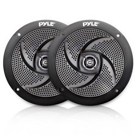 Pyle PLMRS5B 5.25" 180W 2-Way Waterproof Low-Profile Marine Speaker, Black, Pair