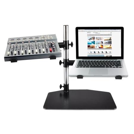 Pyle PLPTS45 Universal Dual Device Holder Stand with Tabletop Mount Base