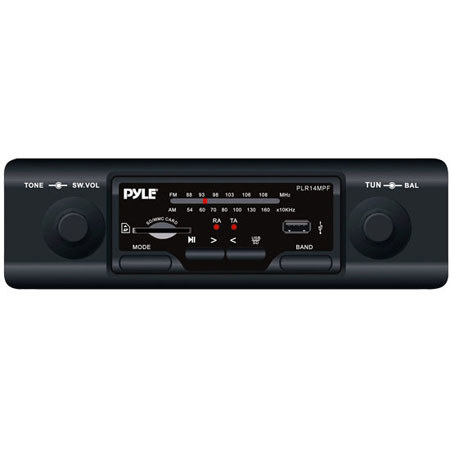 Pyle PLR14MPF In-Dash AM/FM-MPX MP3 Shaft Style Dual Knob Radio