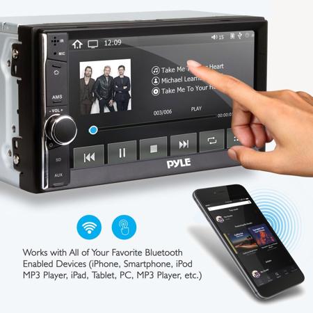 Pyle PLRUB69 4-Channel 320W 6.5" Touchscreen Radio Receiver with Bluetooth