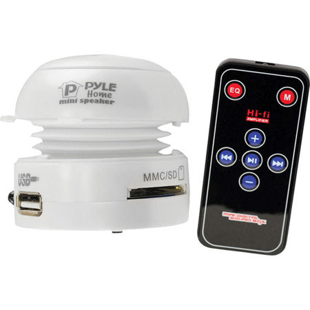 Pyle MP3 MINI SPEAKER WITH USB/CARD SLOT WHIT