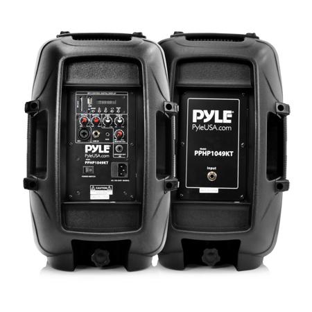Pyle PPHP1049KT 10" 1000W 2-Way Active & Passive PA Speaker System Kit