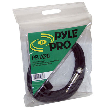 Pyle PPJX20 20ft 12 Gauge 1/4" Phono to XLR Male Cable