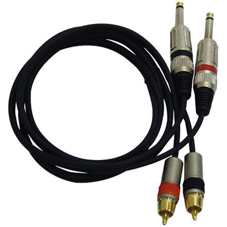Pyle PPRCJ05 Dual 5ft Professional Audio Link Cable, 1/4" Male to RCA Male