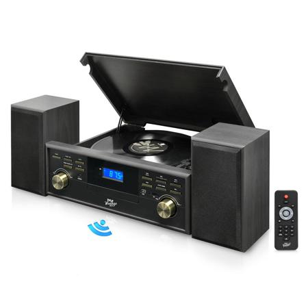 Pyle PPTCM80BTGR Vintage Retro Classic Style Bluetooth Turntable Speaker System