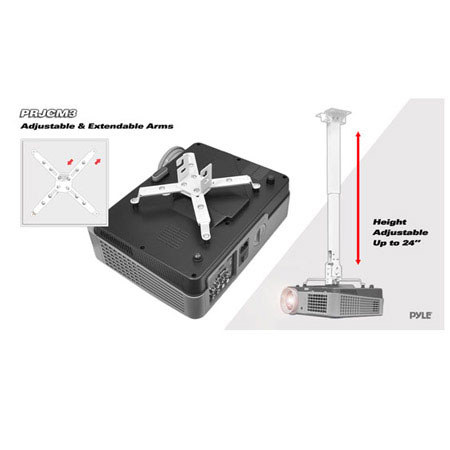 Pyle PRJCM3 Universal Projector Ceiling Mount Kit, White