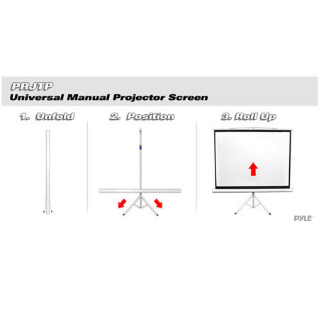 Pyle 43.3x57.1" Universal Tripod Projector Screen, Matte White Surface