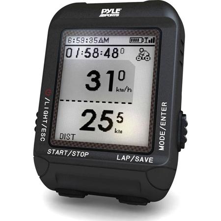 Pyle Multi-Function Digital LED Sports Bicycling Computer Device, Black