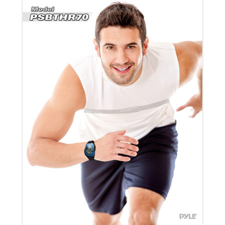Pyle PSBTHR70 Bluetooth Fitness Heart Rate Monitoring Watch, Black