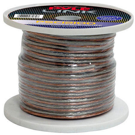 Pyle PSC12100 12 Gauge 100ft Spool of Speaker Zip Wire, Pair