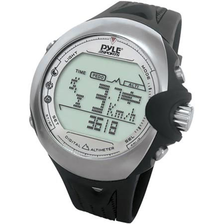 Pyle Skiing Digital Watch with Clock, Ski Mode, Altimeter