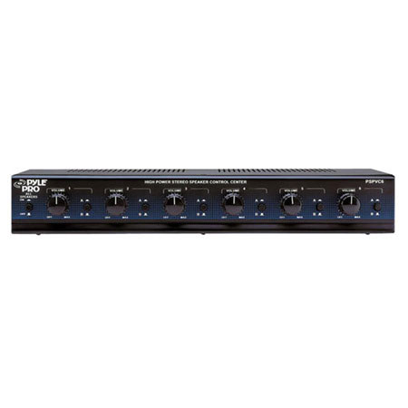 Pyle 6 Channel High Power Stereo Speaker Selector with Volume Control