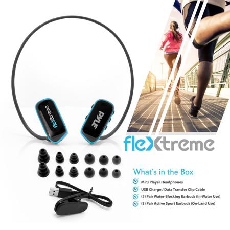Pyle PSWP14BK Flextreme IPX8 Waterproof MP3 Player with Headphones