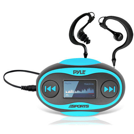 Pyle PSWP25 4GB Waterproof MP3 Player/FM Radio with Pedometer, Blue