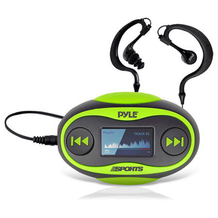 Pyle PSWP25 4GB Waterproof MP3 Player/FM Radio with Pedometer, Green