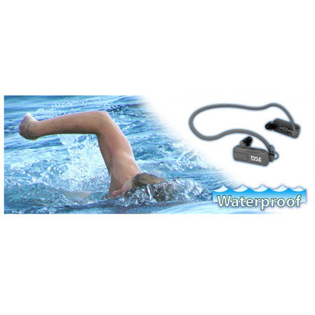 Pyle Waterproof Neckband Headphones with Built-in MP3 Player, Black