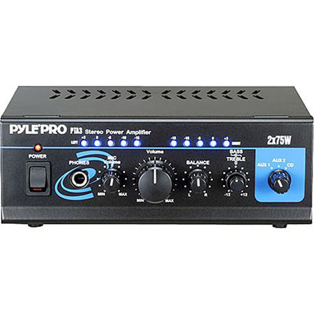Pyle PTA3 Mini 2x75W Stereo Power Amplifier