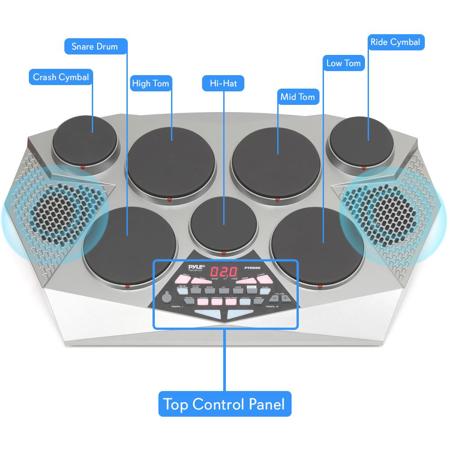 Pyle PTED06 Electronic Tabletop Digital Drumming Kit
