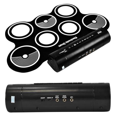Pyle PTEDRL14 Roll-Up Electronic Drum Kit with Speakers and MIDI Capability