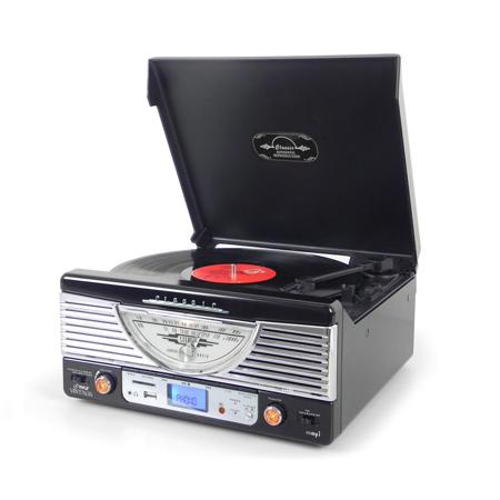 Pyle PTR8U Retro Turntable, Black