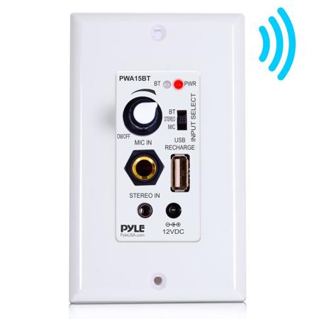 Pyle PWA15BT Bluetooth In-Wall Audio Control Receiver with Built-In Amplifier