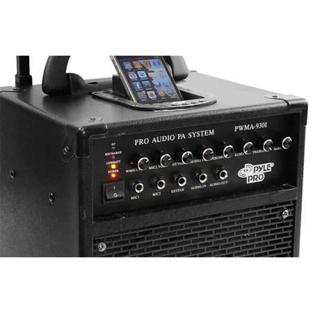 Pyle 600 Watt VHF Wireless Portable PA System with iPod Dock