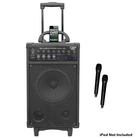Pyle 300 Watt 2 Channel Wireless Portable PA System with iPod/iPhone Dock