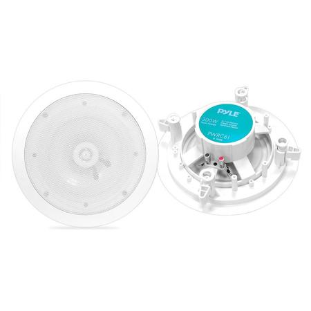 Pyle 6.5" 2-Way Weather Proof In-Ceiling Speaker System, Pair, White