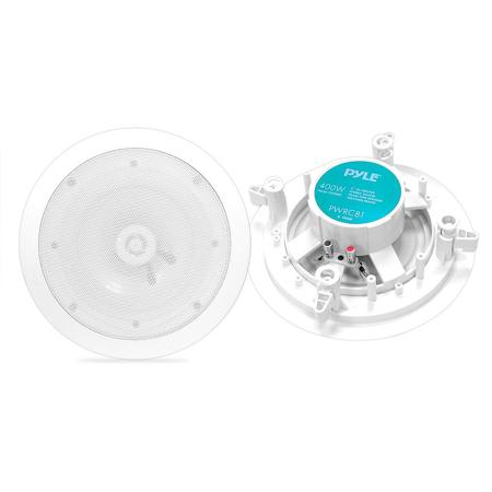Pyle 8" 2-Way Water Proof In-Ceiling Speaker System, Pair, White