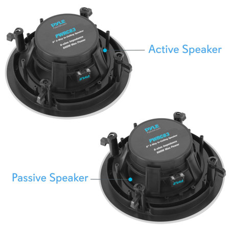 Pyle PWRC83 8" 600W 2-Way Passive In-Wall / In-Ceiling Speakers, Pair