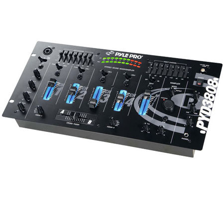 Pyle 19" Rack Mount 4 Channel Professional Mixer with Digital Sampler