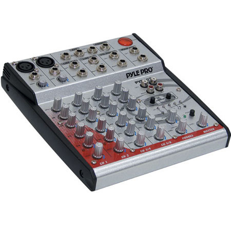 Pyle 6-Channel 2-Bus Console Mixer