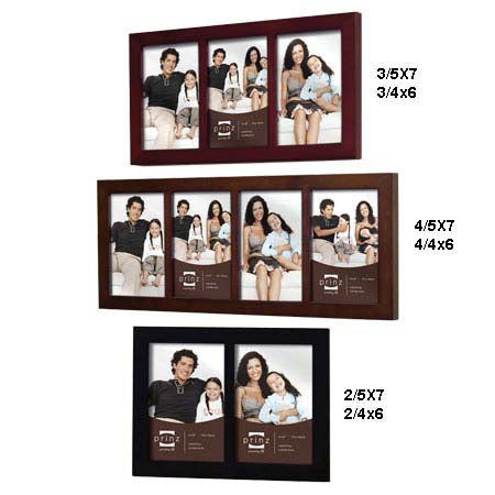 Prinz Carolina Collage Wood Frame 2 4x6in Photo, Black
