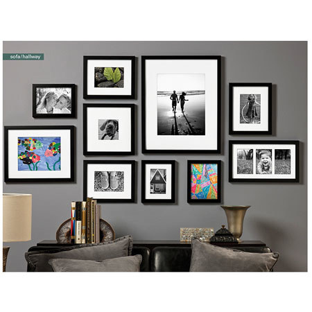 Prinz Gallery Expressions Wood Frame, 16x20" Matted to 11x14" Photo, Black