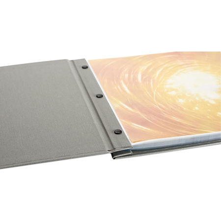Pina Zangaro Bex 8.5x11" Landscape Screwpost Binder with 20 Protectors, Gray