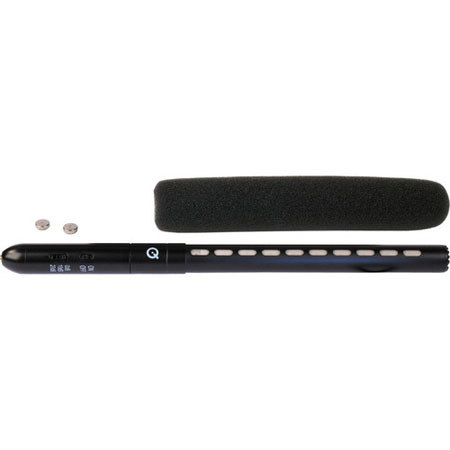 Que Audio Q Mini Shotgun Pro Microphone with Windscreen, Two AG4 1.5V Batteries
