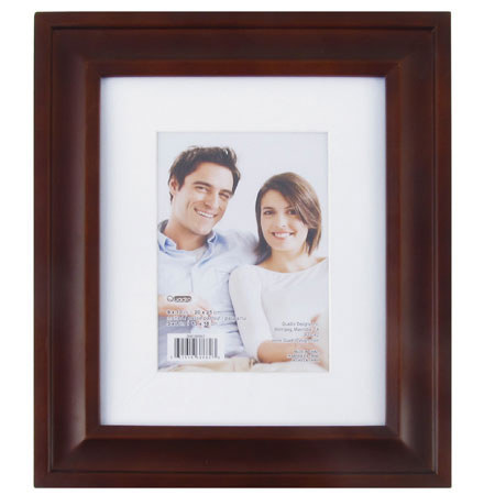 Quadro Designs Matted Mod Classic Wood Frame, 8x10"-5x7" Photo, Chestnut