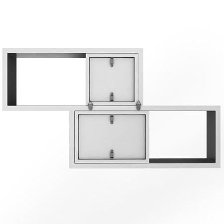 Quadro Designs Likewise Shelf Wood Frame, Holds 4x4", 4x6", White/Gray