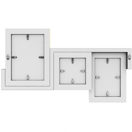 Quadro Designs Able Shelf Wood Frame, Holds 4x4", 4x6", 5x7", White/Gray/Black