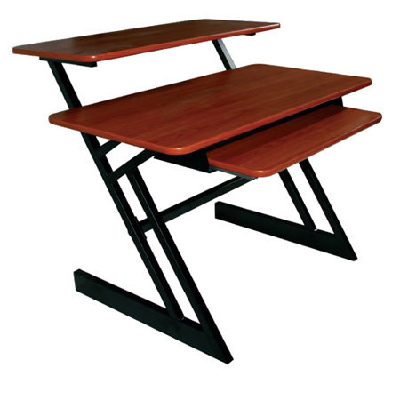 Quik Lok 3-Shelf Computer Workstation, Cherry