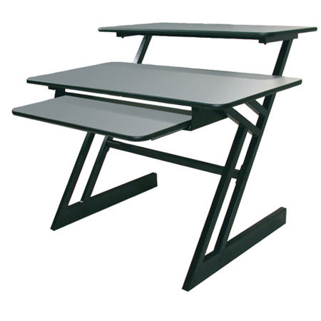 Quik Lok 3-Shelf Computer Workstation, Gray