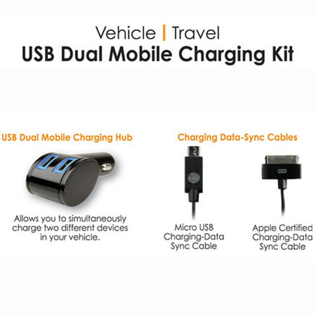 Qmadix USB Dual Mobile Charging Kit