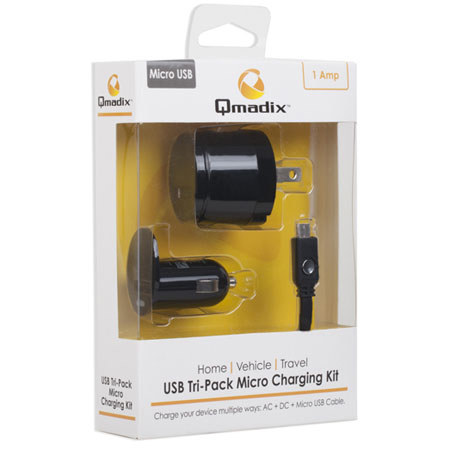 Qmadix USB Tri-Pack Charging Kit