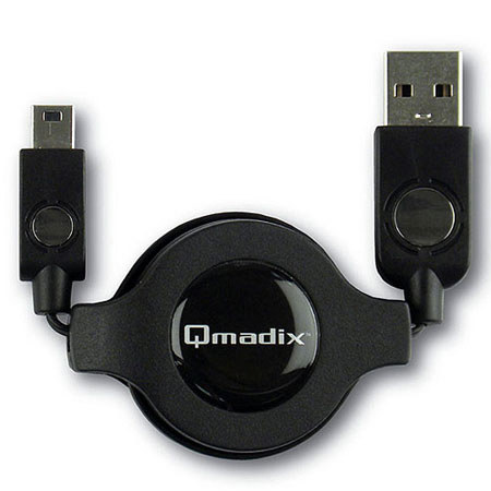 Qmadix USB to Micro USB Retractable Charging Cable, Blk