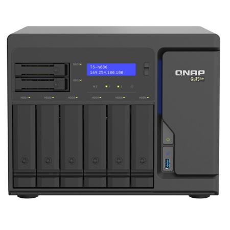 Qnap TS-h886 8-Bay QuTS hero NAS Enclosure, Xeon D-1622 Quad-Core, 16GB ECC RAM