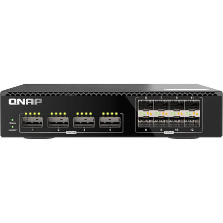 QNAP QSW-M7308R-4X 12-Port Managed Switch with 8x SFP28 25 GbE and 4x QSFP28 100 GbE Ports