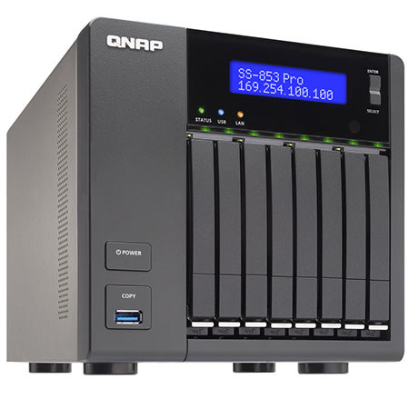 Qnap SS-853-Pro 8-Bay 2.5" SATA Professional-Grade NAS, 4GB RAM