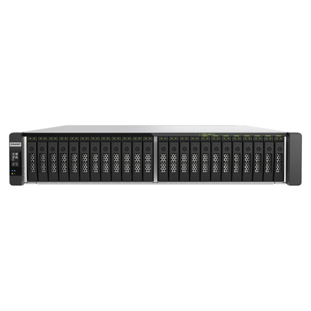 QNAP TDS-h2489FU R2 24-Bay U.2 NVMe Rackmount NAS Enclosure, Intel Xeon Silver 4314, 128GB RAM, Diskless