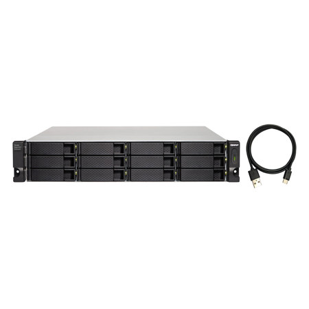 QNAP TL-R1200C-RP 12-Bay JBOD USB-C 2U Rackmount NAS Enclosure, Diskless