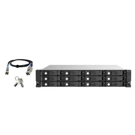 QNAP TL-R1220SEP-RP 12-Bay JBOD 2U Rackmount SAS 12Gb/s Storage Expansion Enclosure, Diskless